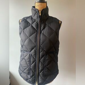 J. Crew Down Filled Black Quilted Women’s Vest Size S